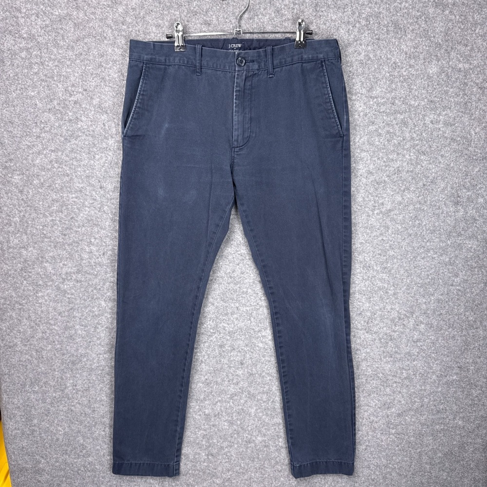 J.Crew Chino Pants The Driggs 32x32 Navy Blue 100% Cotton Slim Fit Twill